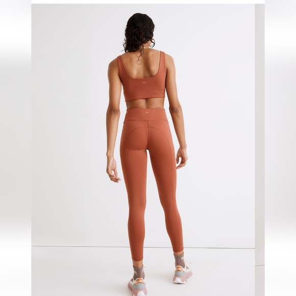 Madewell Flex High-Rise 25" Leggings $75 weathered brick small Rust Activewear - Picture 3 of 8